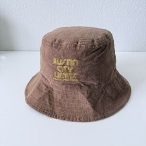 Austin City Limits Reversible Bucket Hat Brown Corduroy Cactus Print Music Fest